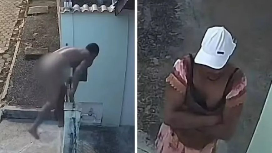 VÍDEO: homem pelado invade casa e foge usando vestido que roubou do varal