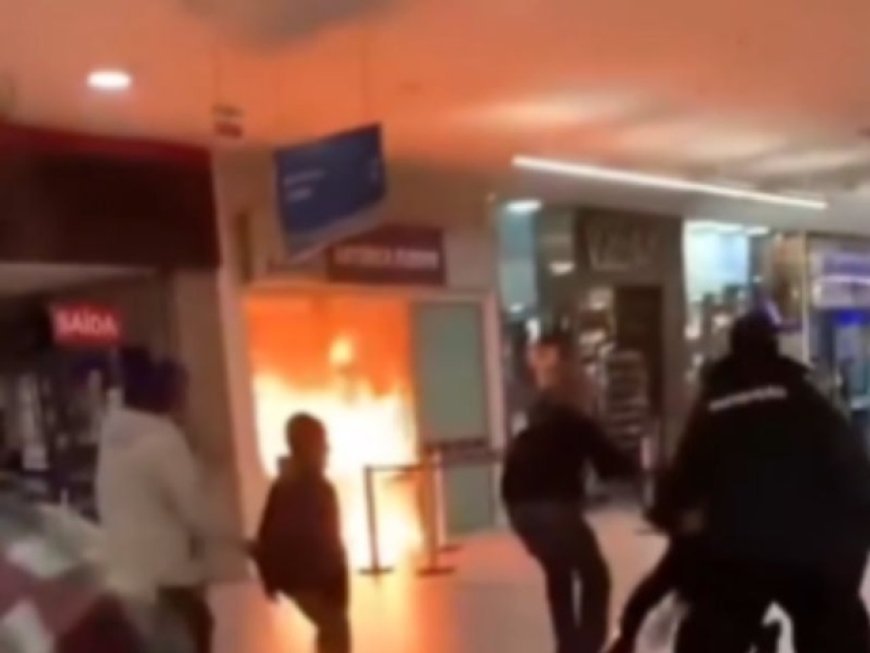 Homem ateia fogo no corpo e provoca incêndio em lotérica dentro de shopping