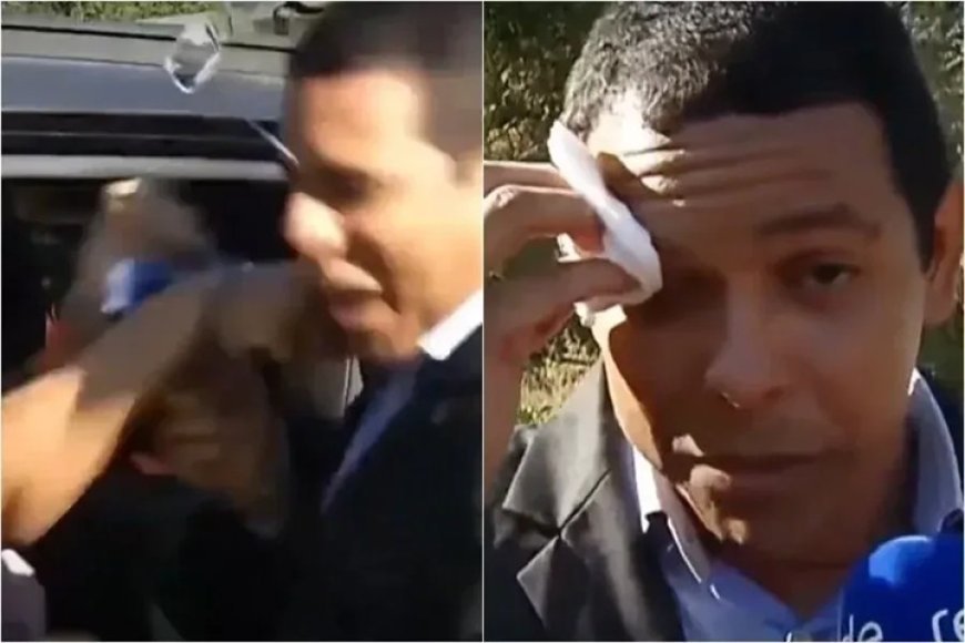 Grávida presa em operação agride repórter ao vivo