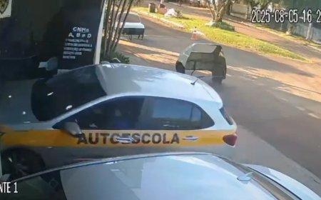 Aluna invade autoescola durante tentativa de baliza no Paraná; veja vídeo