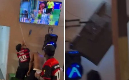Torcedor do Flamengo se revolta com eliminação e quebra TV