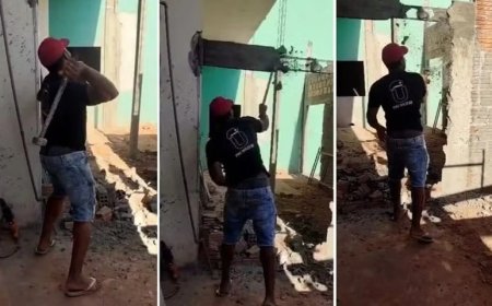 Ex-funcionário quebra parede de obra na UFT em protesto por salários atrasados