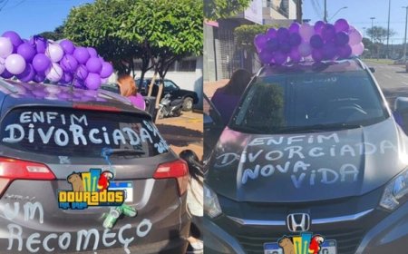 Mulher celebra divórcio com carro decorado e buzinaço e vídeo viraliza; Confira