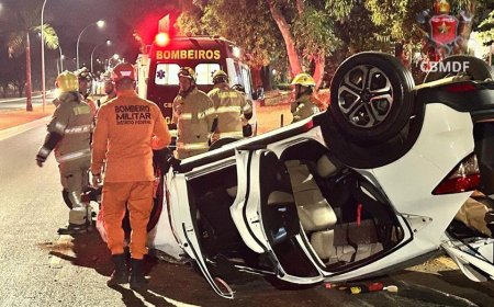 Bêbada, mulher é presa pela PMDF após capotar carro na Asa Norte