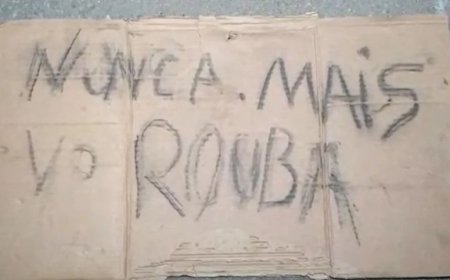 Homem é encontrado com mãos amarradas, desacordado e com placa: "Nunca mais rouba"