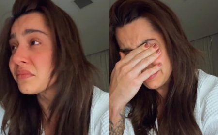 Lauana Prado chora ao relatar susto em avião durante voo