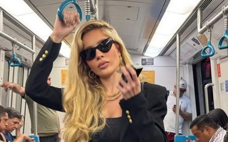 Karoline Lima anda pela primeira vez de metrô no Rio de Janeiro: ‘Conheci o metrô’