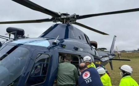 Criança cai de caminhão em movimento e resgate é feito de helicóptero no PR