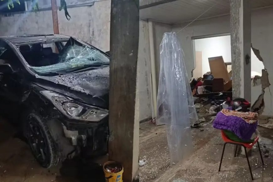 Homem invade casa com carro após esposa recusar relação sexual