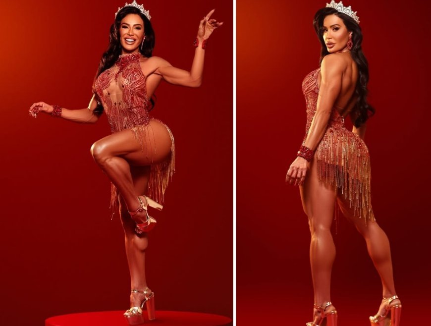 Gracyanne Barbosa é coroada rainha de bateria da União da Ilha