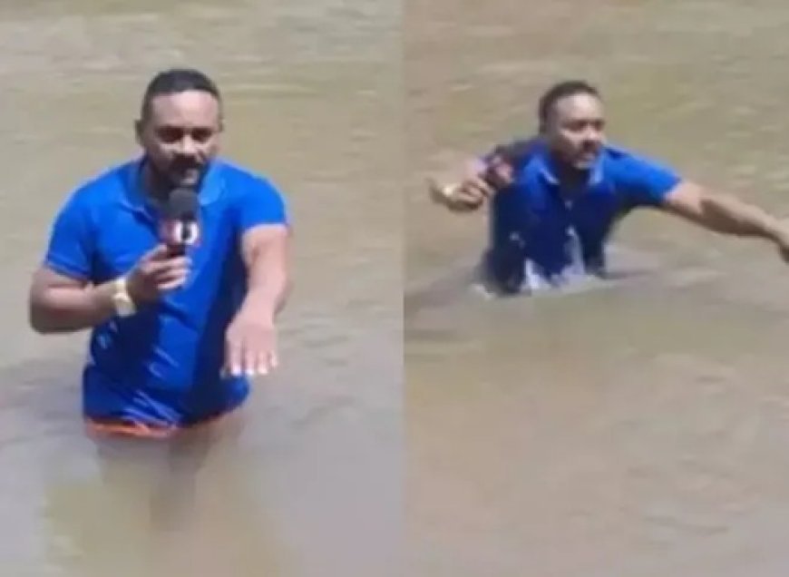 VÍDEO: Repórter entra em rio e pisa em corpo de jovem desaparecida