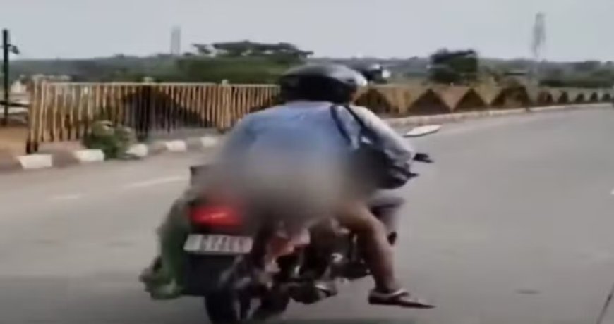 Homem é flagrado carregando corpo da esposa amarrado a motocicleta após acidente