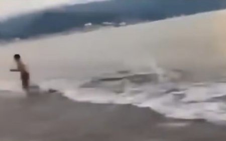 Homem escapa por segundos de ataque de crocodilo em praia turística