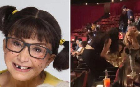 Após internação, Chiquinha, de "Chaves", cai em escada de teatro; veja