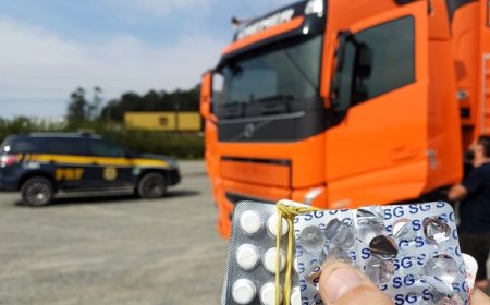 Caminhoneiro que dormia estacionado sobre a pista é flagrado com rebites na BR-101