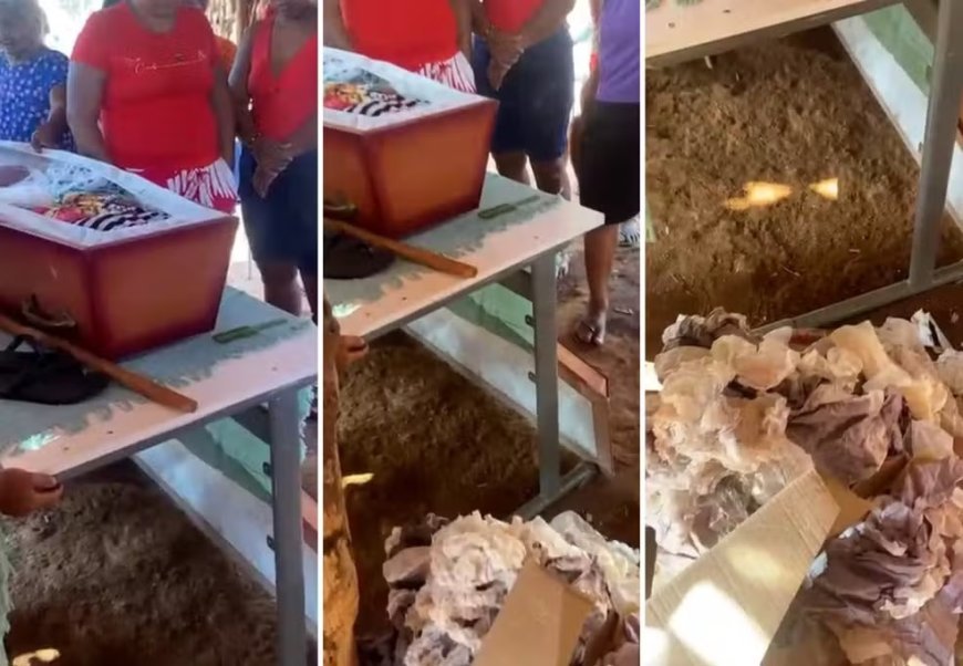Enterro de idosa indígena é marcado por indignação após corpo ser entregue com lixo dentro do caixão no Tocantins