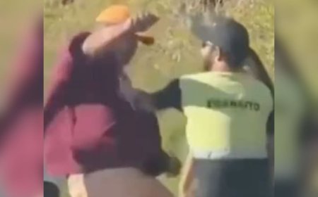 VÍDEO: agentes de trânsito e motorista trocam agressões no meio da rua