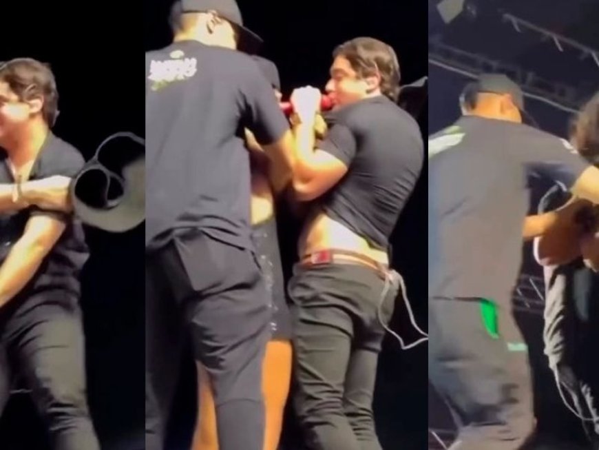VÍDEO: Mulher invade palco e morde cantor Natanzinho durante show na Paraíba