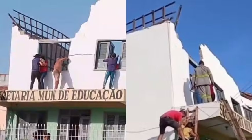 Teto de secretaria de educação desaba e deixa mais de 20 professores feridos no Ceará
