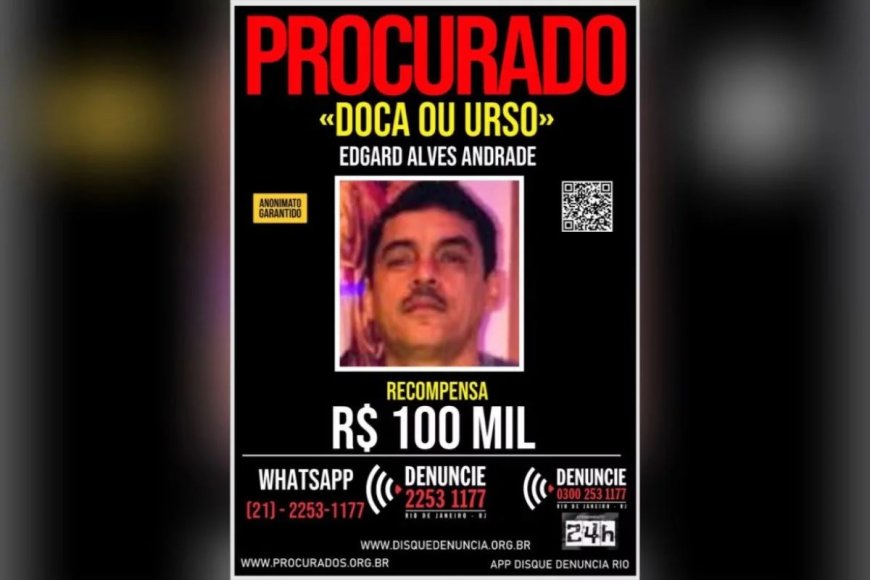 Doca da Penha: RJ oferece R$ 100 mil por informações sobre chefe do tráfico