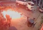 VÍDEO: Homem causa princípio de incêndio ao acender cigarro em posto de combustíveis