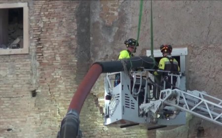 Homem morre após ficar 11 horas em escombros de torre que desabou em Roma
