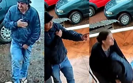 Homem é atingido no peito por tiro, caminha até a esposa e aponta para o autor antes de morrer