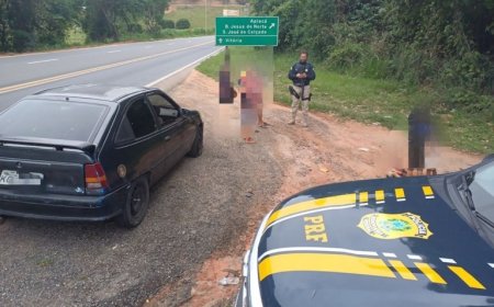 PRF flagra adolescente de 14 anos dirigindo carro com sete familiares na BR-101, na divisa entre ES e RJ