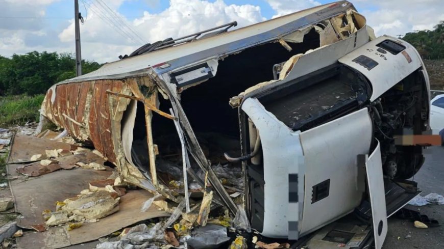 Caminhão de frango tomba, deixa três mortos e carga é saqueada em PE