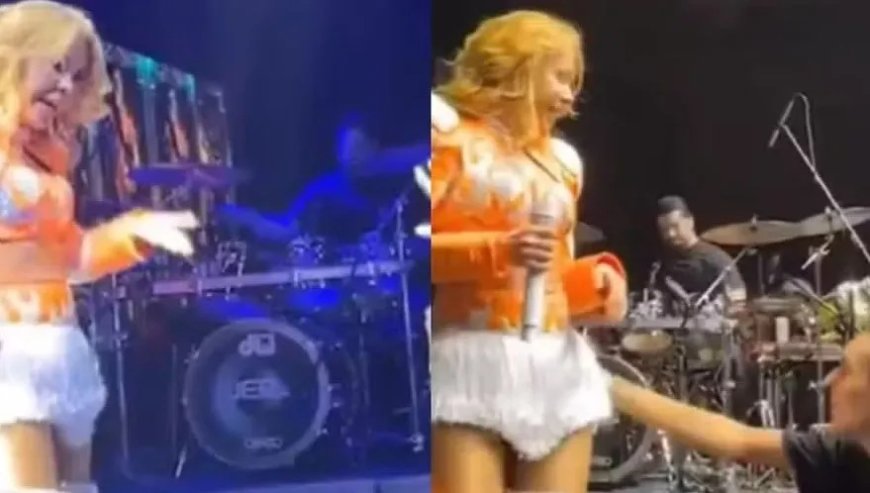 VÍDEO: Joelma repreende fã após sofrer assédio no palco durante show