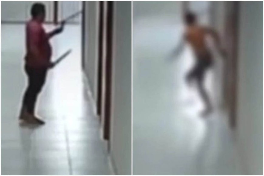 Facada na bunda: Homem invade hotel e ataca rival na frente da esposa; vídeo