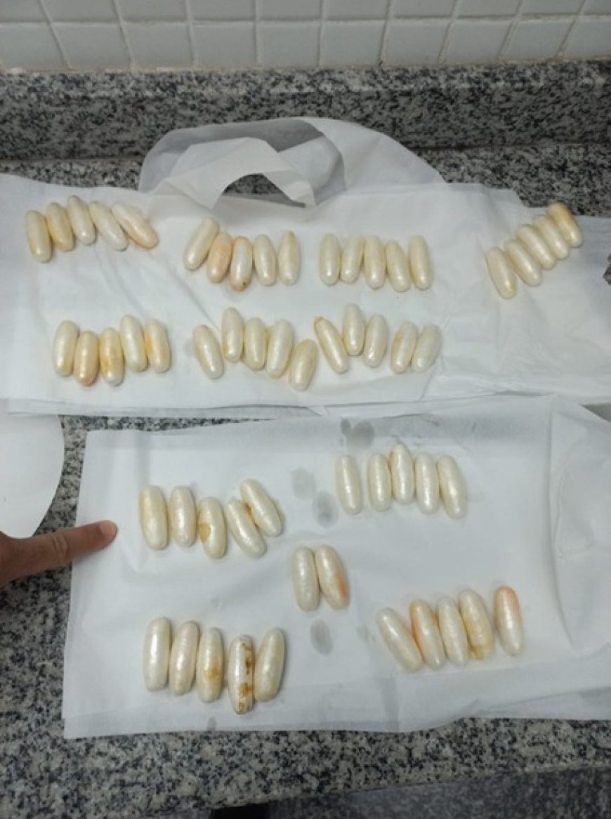 PF prende homem em flagrante com cerca de 80 cápsulas de cocaína engolidas