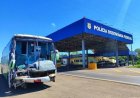 Motorista é flagrado dirigindo ônibus batido e sem para-brisa no MS