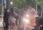 Muitos socos e chutes: Vídeo mostra pancadaria durante briga de trânsito