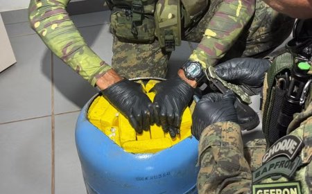 Mulher é presa com 22 kg de cocaína escondidos em botija de gás