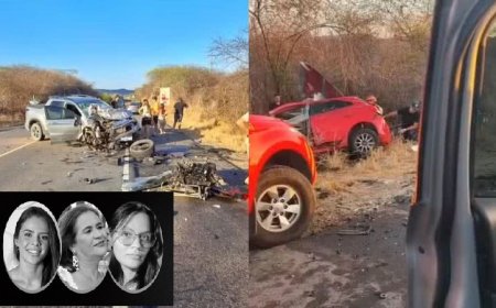 Mãe e filha morrem em grave acidente envolvendo três carros