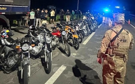 PRF intercepta 21 motociclistas que faziam rachas e “rolezinhos” na BR-101