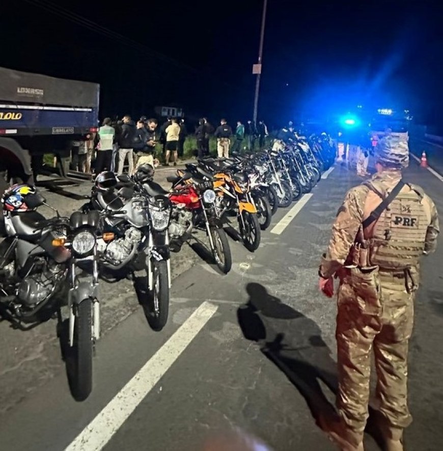 PRF intercepta 21 motociclistas que faziam rachas e “rolezinhos” na BR-101