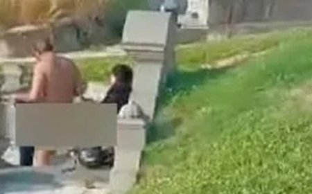 Casal é flagrado em momento íntimo no túmulo de cemitério