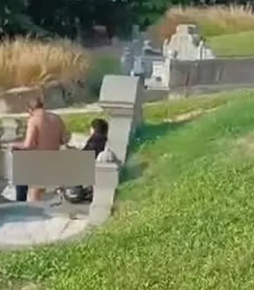 Casal é flagrado em momento íntimo no túmulo de cemitério