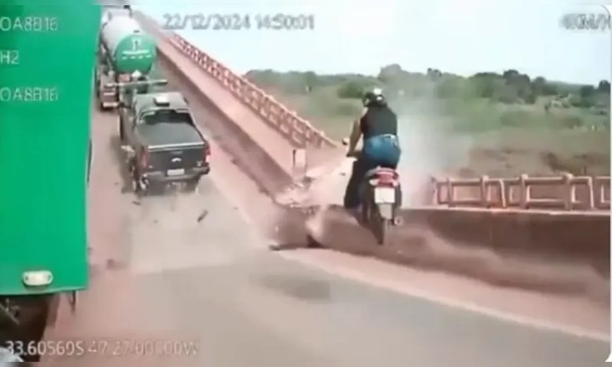 Imagens mostram momento exato em que ponte desaba entre TO e MA