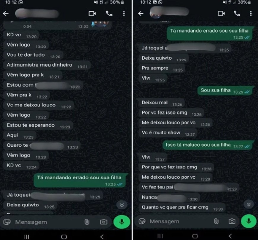 Jovem descobre que foi estuprada pelo próprio pai após receber mensagens sobre o crime: 'me deixou louco por você'