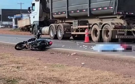 Mãe morre e filho de 5 anos fica ferido em batida entre moto e carreta
