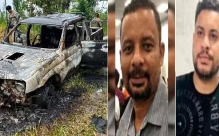 Veja como ficou carro de servidores queimado, com corpos carbonizados