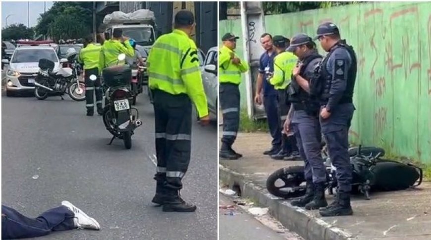 IMAGENS FORTES! Carreta esmaga cabeça de motociclista em acidente