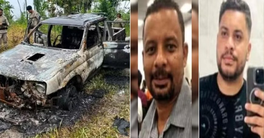 Veja como ficou carro de servidores queimado, com corpos carbonizados