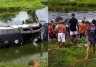 URGENTE: Viatura da Polícia Civil capota e afunda em açude; policial fica gravemente ferida