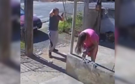 VÍDEO: Mulher dá à luz no quintal de casa e parto é registrado por câmeras de segurança