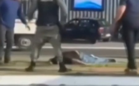 Vídeo flagra momento em que motoristas socos e causam tumulto em avenida