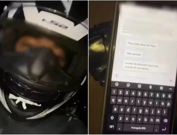 “Não cancela”, diz mulher que pediu moto de app para flagrar traição